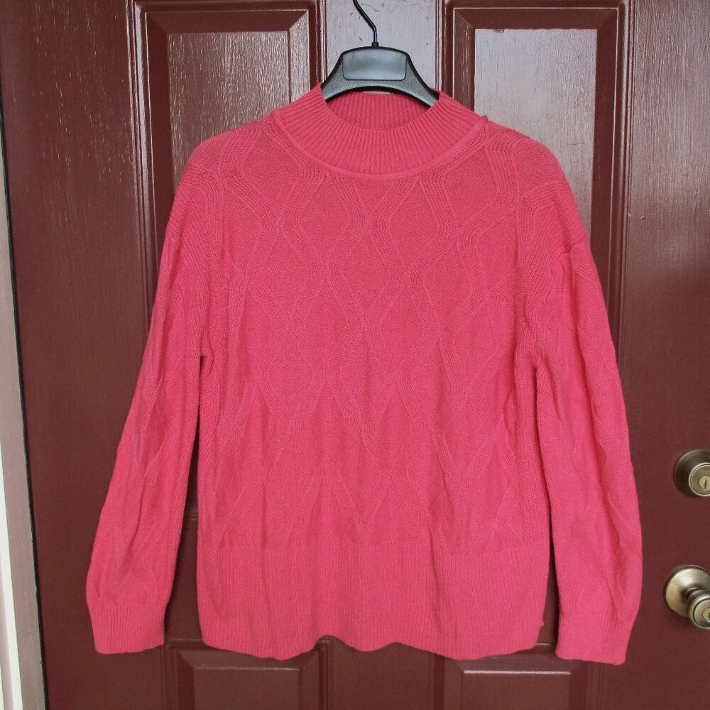 Nic & Zoe Cotton Blend Sweater XL Bright Pink